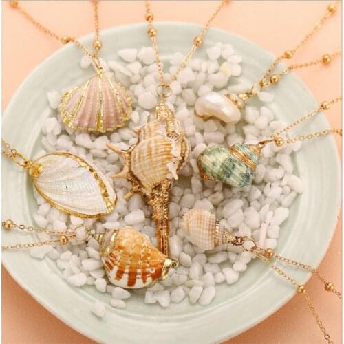 Summer Conch Scallop Pendant Necklace for Women New Trendy Jewelry Accessories
