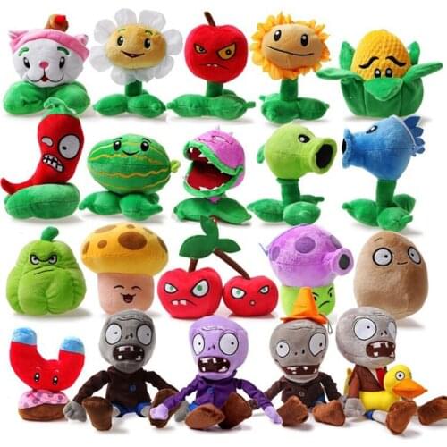 20pcs/lot Plants vs Zombies Plush Stuffed Toys PVZ Plants & Zombies Peashooter Sunflower Plush Toy Doll for Kids Gift Party Toys