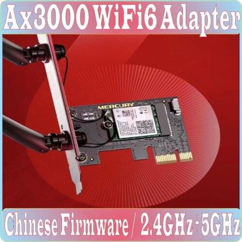 Chin-Firmware Wi-Fi6 802.11AX WiFi6 Wireless Network Card, External WiFi Adapter AX3000 Wi-Fi 6, 2.4GHz 574M 5GHz 2042M 2976Mbps