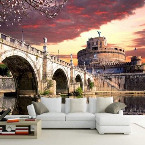 Custom 3d mural hand painted mural living room wallpaper urban scenery scenery TV Background wall restaurant wallpaper