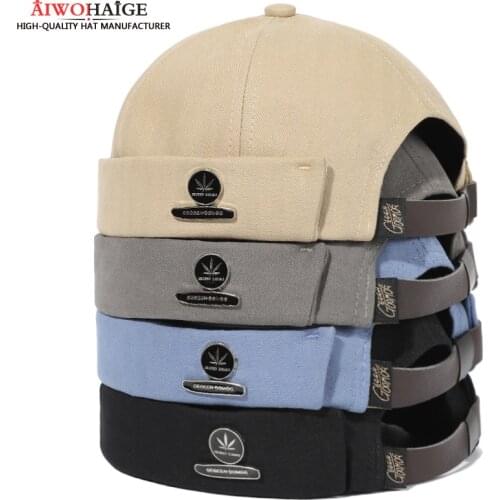 Hip-Hop Beanie Skullcap Melon-Cap Hat Women Brimless-Hats Street-Knitted Portable Casual Winter Hat Bonnet Beanies Bucket-Cap