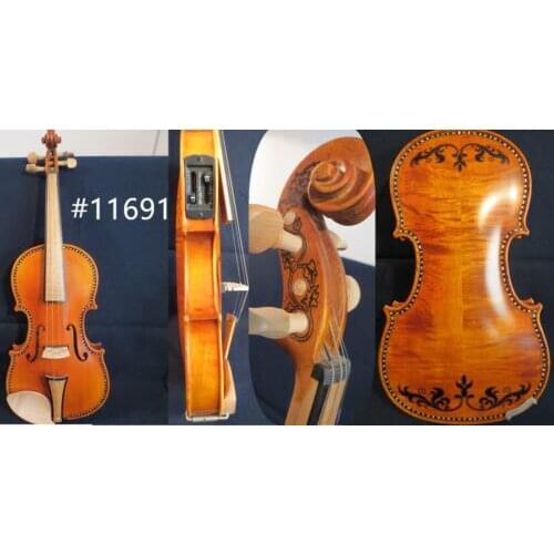 Baroque style SONG brand art inlay/drawing electric & acoustic violin 4/4 #11691