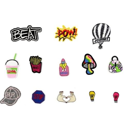 Fashion style Cartoon Patch Hot melt adhesive Applique Embroidery Patches Stripes DIY Sewing Badges Clothing Accessory 1pcs sell