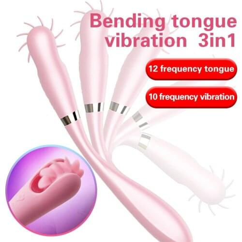 Rotation Dildo Vibrators Oral Sex Tongue Licking Vibrators G Spot Clitoris Stimulator Sex Toys for Women Female U Anal Vibrators