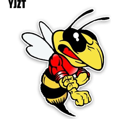 YJZT 11.7CM14.1CM Fashion Lovely Cartoon Hornets Colored PVC Car Sticker Graphic C1-5185