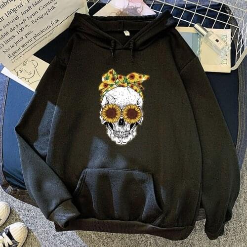 Goth Demon Oversize Skull Y2k Sweatshirt Kawaii Cartoons Hoodies Tee Top Grunge Hoody Winter Womens Vintage Grunge Hoodies Punk