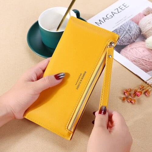 Fashion New Ladies Korean Version Long Wallet Large Capacity Soft Leather Women Phone Bag Zipper Coin Pocket bolsos marca mujer