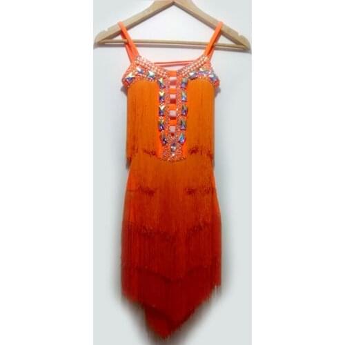 New style latin dance costume sexy diamond tassel latin dance competition dress for women child latin dance dresses S-4XL F26