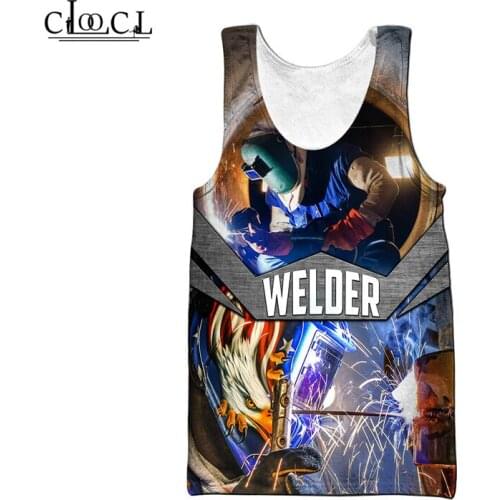 CLOOCL Welder Vest All Over Printed Men Women Clothes Fashion Sleeveless 3D Solderer Tank Tops Drop Shipping