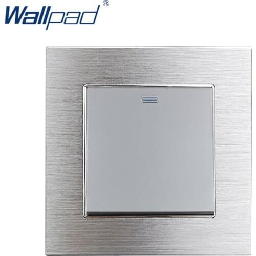 1 Gang 2 Way Switches Wallpad Luxury Wall Light Switch Grey Aluminum Alloy Panel Rocker Switches Interrupteur