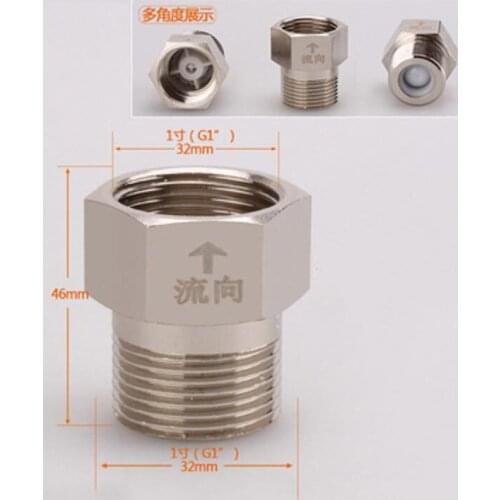 1 Piece 1/2'' 3/8'' Water Pipe Fittings Adapter Anti Back Flow One Way Inner Outer Wire Copper Plating Connector