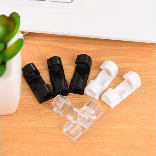 20pcs/lot Wire Organizer Line Cable Clip Table Wall Fixer Fastener Data Telephone Line Winder Desk Cable Management