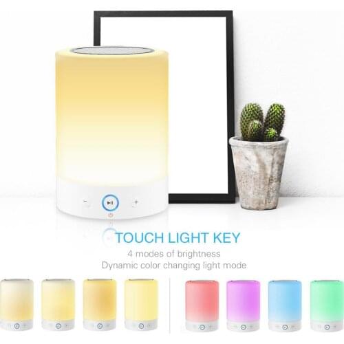 2020 New Arrival Lighting Speaker with Color Changing Touch Dimmable Table LED Lamp Support TF Card Speakerphone