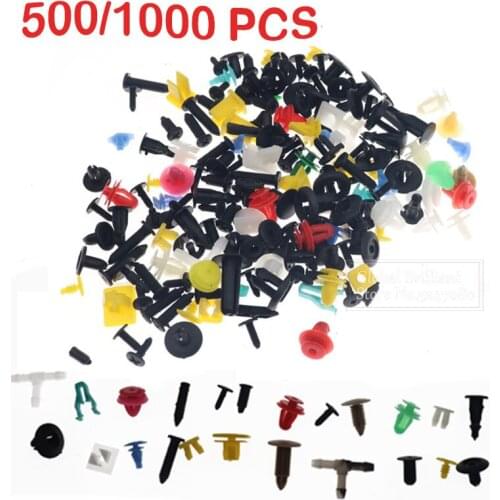 500/1000PCS Mixed Auto Fastener Vehicle Car Bumper Clips Retainer Fastener Rivet Door Panel Liner Universal Fit For All Car