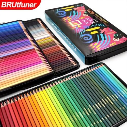 Brutfuner 72/120/180/260 Square Barrels Colored Pencils for Adult Artists for Coloring Books Drawing Sketching Artist Students