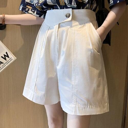 Fat mm pants womens high waist slim casual pants large size loose wide-leg shorts thin suit five-point pants hot pants