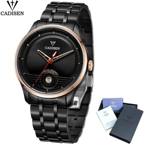 CADISEN Automatic Self-Wind Men Watches Sapphire Crystal Automatic Mechanical Fashion Watch 50m water resistant Clock Relogio