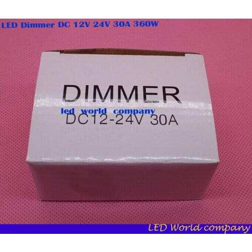 LED Dimmer DC 12V 24V 30A 360W Adjustable Brightness Lamp Bulb Strip Driver Single Color Light Power Supply Controller 5050 3528