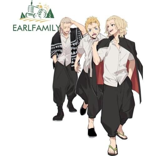EARLFAMILY 13cm x 8.6cm for Tokyo Revengers Anime Car Sticker JDM VAN Cartoon Decal Laptop Vehicle Vinyl Waterproof Car Wrap