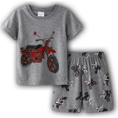 Hot Summer Kids Red Pajamas Children Sleepwear Pajamas Sets Baby Boy Gilrs Clothing Cartoon Costume Short Sleeve Pijamas