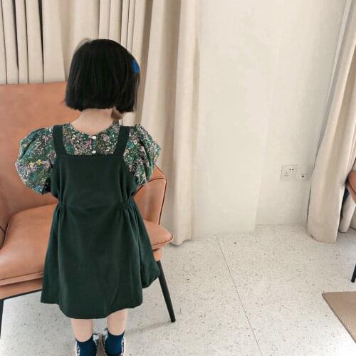 Dress Full Sleeve Knee Length Print Pleat Cotton New Fashion Comfortable Sweet Delicate Beautiful Spring Autumn Children Girls