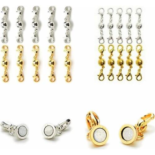 Jewelry Making 10Pcs Magnetic Clasps For Necklace Gold Plated Silver Strong