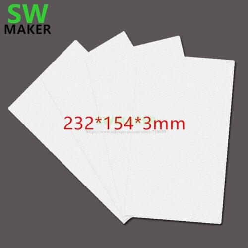 4pcs Reprap 3D Printer 232*154*3mm Insulation Cottons for Flashforge Creator Pro/Dreamer Heated Bed