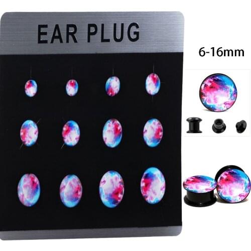 JUNLOWPY Acrylic Logo Flesh Tunnels Body Jewelry Screw Ear Plugs Internally Thread Earring Stretchering Expanders Piercing 60pcs
