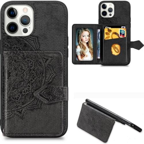 Mandala Pattern Leather Flip Case For iPhone 12 11 Pro Max 12 Mini XS Max X XR 8 7 6s 6 Plus SE 2020 Wallet Card Slot Cover Case