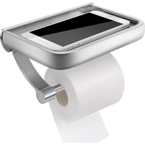 47 Wall Mounted Toilet Paper Holder Tissue Paper Holder Toilet Roll Dispenser With Phone Storage Shelf for Bathroom Accessories