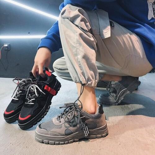 New Mens Casual Shoes Autumn Winter Fashion Platform Shoes Mens Lace Up Balck Sneakers Wear-Resisting Male Causal Shoes E11-83