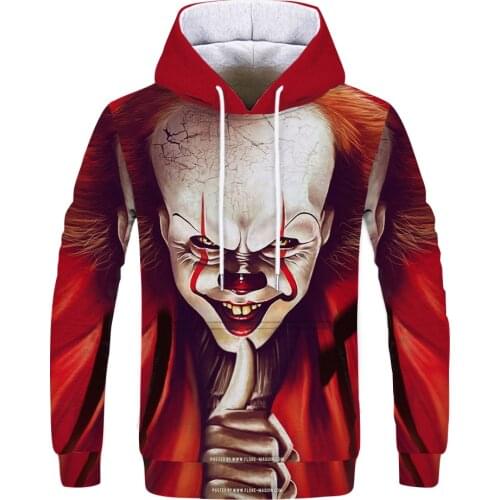 New Horror Movie 3D Hoodies For Men And Women Horror Movie Hoodies Halloween Party Hip Hop Street Clothing Oversized Hoodie Tops