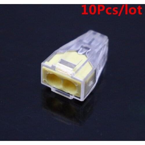 NEW 10pcs PCT-102 PCT102 type 773-102 Push wire wiring connector For Junction box 2 pin conductor terminal block wire connector