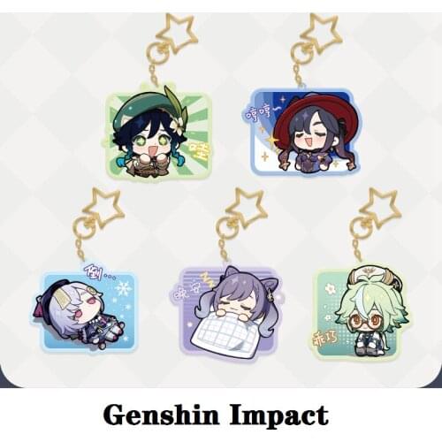 New Style Product Game Genshin Impact Cosplay Keychain Anime Cartoon Acrylic Pendant Project Metal Accessories Toy