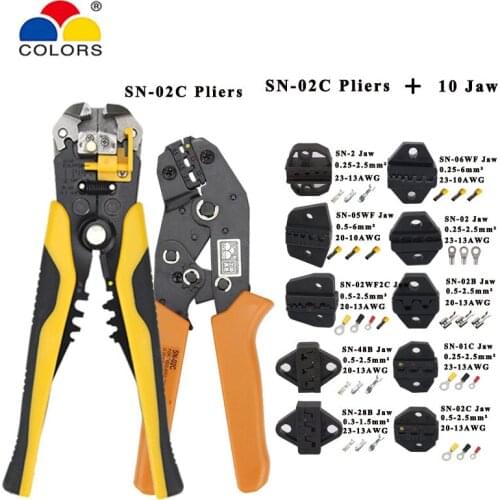 Crimping tools pliers SN-02C pliers jaw kit stripping wire cutters pliers for plug/tube/insulation terminals clamp tools