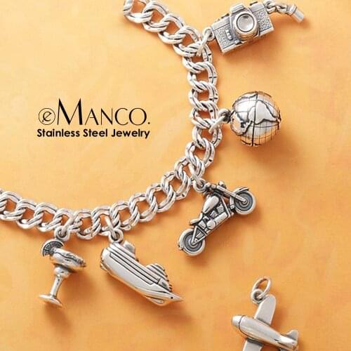 EManco Stainless t Pendant Necklace silver plating Charms aircraft camera modeling Necklace Cosplay Jewelry Gift for DIY Jewelry
