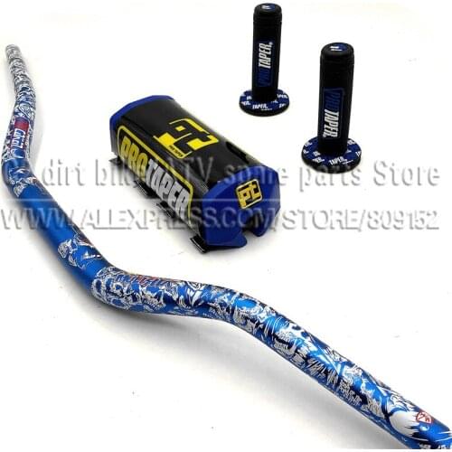 1-1/8" Handlebar with Bar Pads PRO handle Grips For KTM CRF KLX Motorcycle Dirt Pit Bike ATV Quad Racing Bike