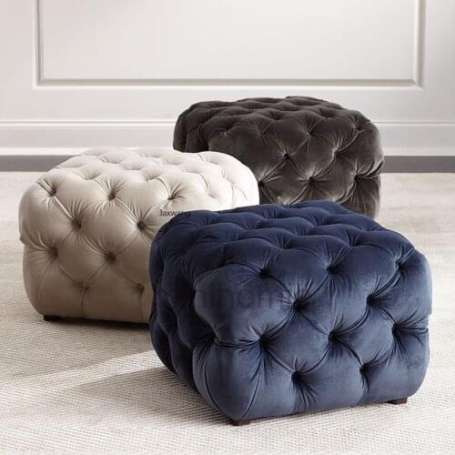 Nordic Living Room Stool Home Furniture Cloakroom Sofa Stool Luxury Simple Stool Home Changing Round Pedal Creative Ottoman mc