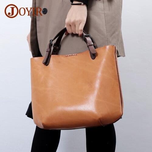JOYIR Genuine Leather Purses and Handbag Luxury Designer Messenger Bag Casual Shoulder Crossboby Bag High Quality Top Handle Bag