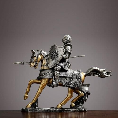 Light Luxury Armor Knight Horse To Success Decoration Creative Chinese Style Living Room Office Decoration