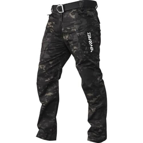 Outdoor Mens Camouflage Tactical Fishing Pants Climbing Full Length Casual Camping Hiking Hunting Driving Sports Trousers
