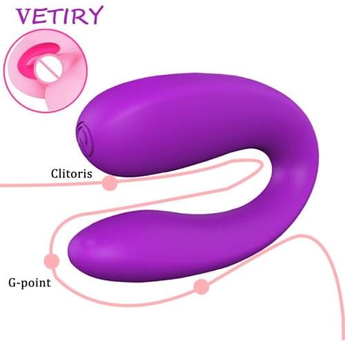 Couple Vibrator Vagina Clitoris Stimulate U Type Vibrator G-Spot Massage Sex Toys for Women Female Masturbator Sex Products