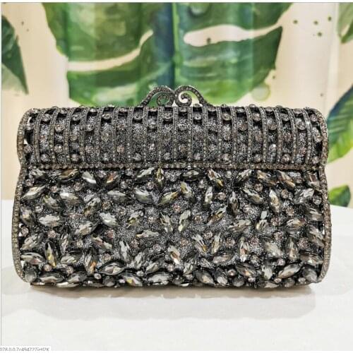 Female Hot Pink Silver Red Crystal Clutch Bags Women Evening Bag Purses and Handbags Luxury Wedding Party Bridal Rhinestone Bag