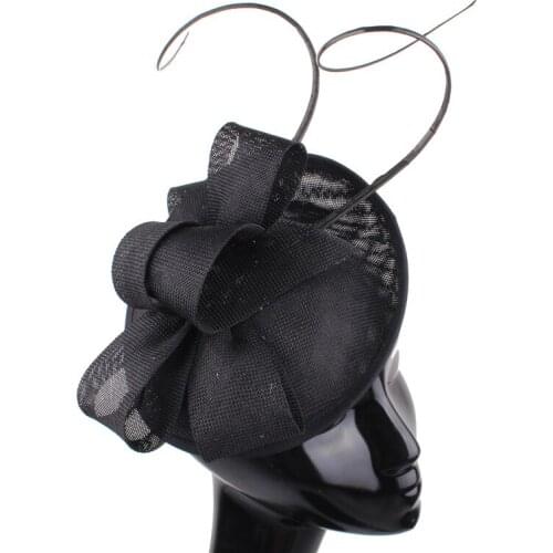 Wedding Derby Black Chic Fascinator Accessory Cocktail Hat For Women French Hair Headband Vintage Fashion Lady Party Royal Ascot