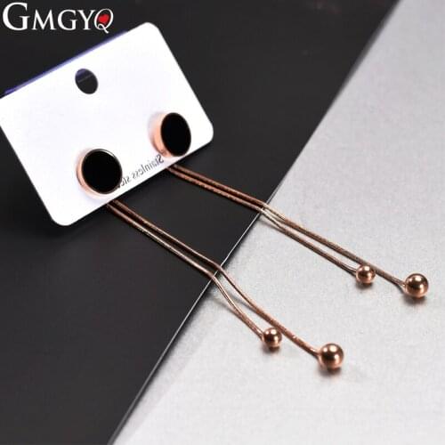 GMGYQ Aretes De Mujer Modernos 2018 Earrings For Women Stainless Steel Jewelry Rose Gold Gifts For Your Girlfriend