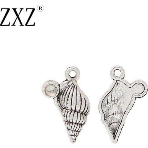 ZXZ 20pcs Sea Snail Conch Shell Charms Pendants Beads for Necklace Bracelet Jewelry Making Findings 23x14mm