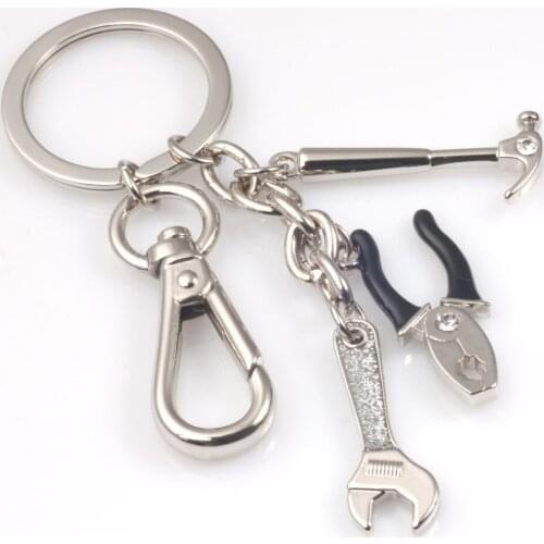 10pcs/lot wrench vice keychain key ring claw hammer key chain key holder high quality keyfob sleutelhaner chaveiro llaveros