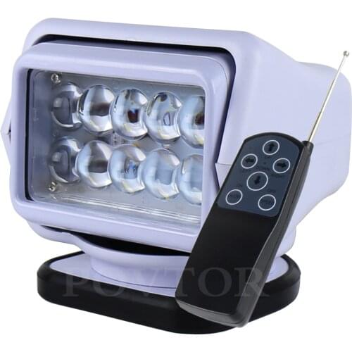 Remote control 7 inch LED Searchlight 12 to 24V 50W Rotate Spotlight Light For Truck Off road SUV Boat Marine