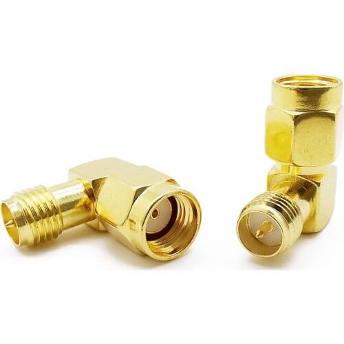 8Pcs RP SMA Male to female Adapter RP SMA Male Jack To RP SMA Female Jack Screw Thread Connector 90 Degrees Right Angle