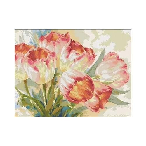 Alisa_2-29_Tulip Needlework,For Embroidery,DIY 14CT Unprinted Arts Cross stitch kits Set Cross-Stitching Home Decor